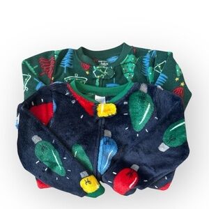 Carter's Kids Christmas Lights and Christmas Tree Footie Pajamas Size 24 M.